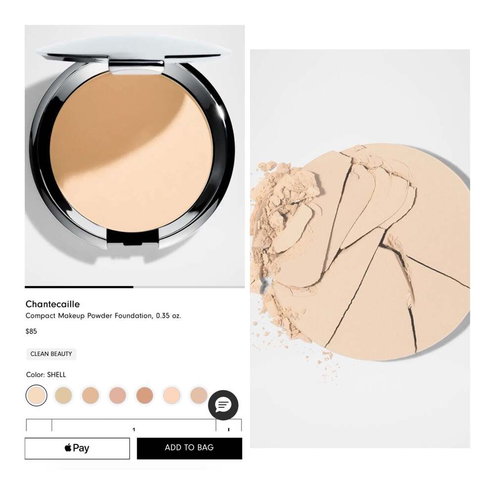 Chantecaille Compact Makeup Powder Foundation in Shade Shell. NIB!